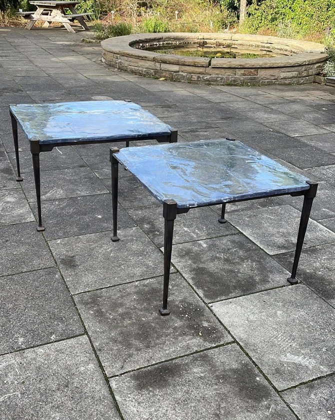 Glass tables from the 1990s selection.